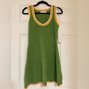 Spiritual Gangster Green Crochet Dress
